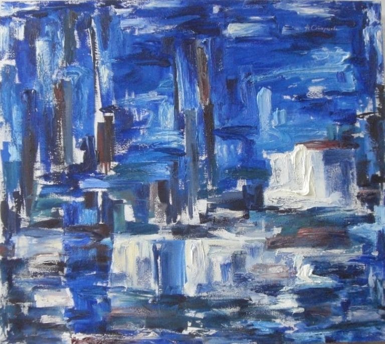 Landschaft mit weißem Haus